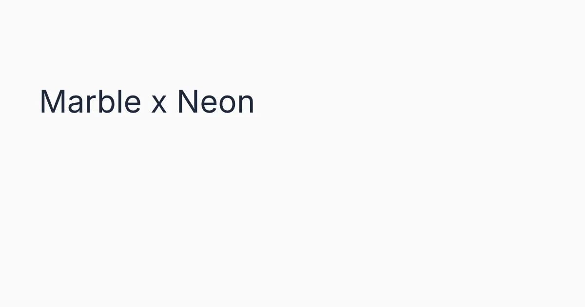 Neon Is now a Sponsor of Marble